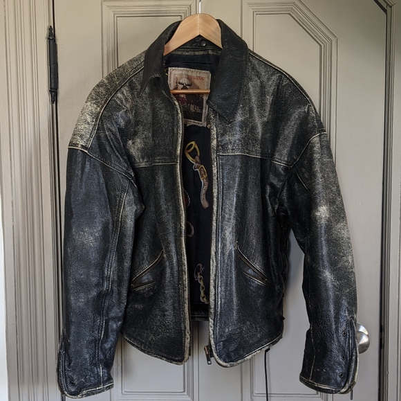 Vera Pelle Other - Vintage Men's Cafe Racer Moto Leather Jacket